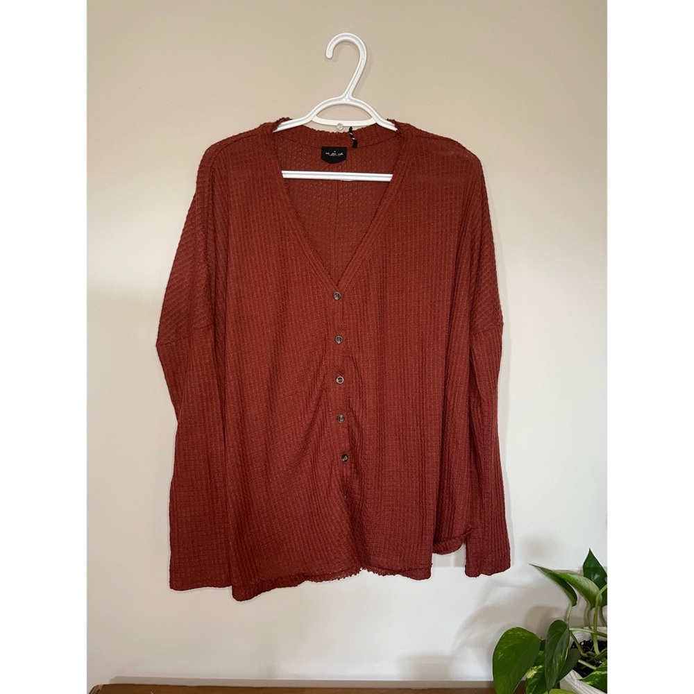 Out From Under Urban Outfitters Deep Orange Knit Long Sleeve